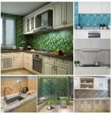 45x200cm Mosaic Aluminum Foil Self adhensive Anti Oil Wall Paper Sticker Kitchen