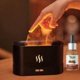 Nhb Boutique Aromatherapy Flame Light Quiet Aroma Humidifier With Cinnamon Essential Oil Portable Room Air Purifier