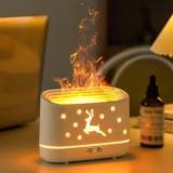 Pamidhar 3D Flame Humidifier with 2 Color Aroma Essential Oil Diffuser Portable Room Air Purifier