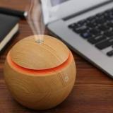 Divasense Decor Round Electric & Wooden Mini Humidifier, Oil Diffuser For Home & Office Portable Room Air Purifier