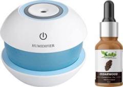 Nhb Boutique Magic Diamond USB Mini Ultrasonic Humidifier With Cedarwood Essential Oil Portable Room Air Purifier