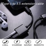 2 In 1 Headphone Connector Type C To 3.5mm Extension Audio Cable Charging 13cm