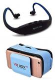 Captcha Mini Virtual Realtity Headset With Wireless Sporty MP3 Players Blue.1stSporty+Blue.MiniVRBOX