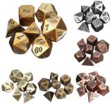 Embossed Heavy Metal Polyhedral Dice DnD RPG SET 7pcs With Bag Board Games