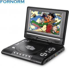 FORNORM K Portable 7.8 '' DVD Player with 7 Inch TFT Screen 270 Rotating Game Analog TV USB SD Card Slots MP3 CD VCD play