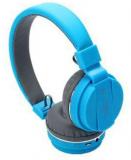 Galaxy Touch SH 12 On Ear Wireless With Mic Headphones/Earphones Blue Color