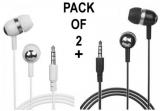 Hitage Champ Earphone HP768 Black&White Pck Of2 In Ear Wired With Mic Headphones/Earphones