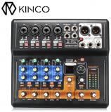 KINCO 8 Channel Karaoke Audio Mixer Microphone Sound Digital Mixing Amplifier Console DJ Equipment Portable Audio Video