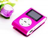 Metal Clip Digital MP3 Player LCD Screen For 2/4/8/16GB TF Card PinK