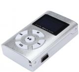 USB Mini MP3 Player LCD Screen Support 32GB Micro SD TF Card Silver