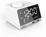 USB Wireless Bluetooth Bass Speaker FM Radio LED Display Dual Alarm Mirror Clock