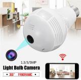 Wireless Panoramic Monitoring Camera VR 360 Degree Panoramic Home Security CCTV 2.4G WiFi Light Bulb Camera