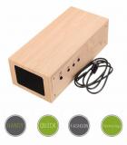 Wood LED Bluetooth Speaker NFC Stereo Snooze Alarm Clock With Wireless Charging