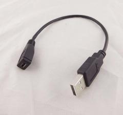 WowObjects 1pc USB 2.0 A Male To Micro 5 Pin USB Female Charging Data Converter Cable Cord 28cm