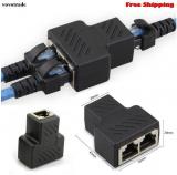 WowObjects 1 To 2 LAN Ethernet Network RJ45 Splitter Extender Plug Adapter Connector RJ45 1 To 2 Ways