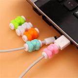 WowObjects 10pcs Random Color Bowknot USB Cable Earphone Protector Colorful Digital Cables Protective Cover For Iphone