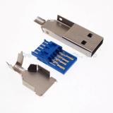 WowObjects 10set 3 In 1 USB 3.0 Socket Connector A/M Male Plug High Speed USB 3.0 Connector