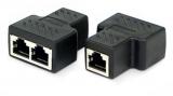 WowObjects 2PCS RJ45 1 To 2 Ports LAN Ethernet Cable Connector Splitter Extender Adapter AU