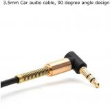 WowObjects 2017 The Newst 1M 3.5mm Male To Male Spring Car Aux Cord Right Angle Audio Cable For Phone PC