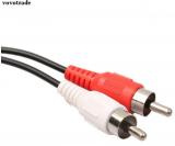 WowObjects 3.5mm 1/8 Stereo Female To 2 Male RCA Jack Adapter AUX Audio Y Cable Splitter Adapter Factory Price