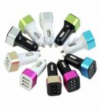 WowObjects 3 USB Ports 5.1A Car Charger Adapter For IPhone Samsung Tablet Cell Phone Mp3