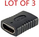 WowObjects 3 X 1080P HDMI Coupler Extender Adapter Connector FEMALE TO FEMALE HDTV HDCP