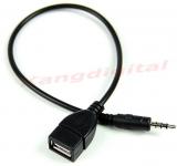 WowObjects 5pcs 3.5mm Male Audio Jack To USB 2.0 Type A Female OTG Converter Adapter Cable