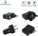 WowObjects 5V 500mA Universal Travel USB Charger Adapter Wall Portable EU UK US Plug MP3 MP4 Smart Charger With LED Indicator Light