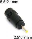 WowObjects DC 5.5 * 2.1mm Female 5.5 2.1 Mm To 2.5 * 0.7mm 2.5 0.7 Mm Plug AC DC Power Plug Connector Adapter