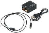 WowObjects For Digital Optical Toslink Coax To Analog RCA L/R Audio+Cable Video Audio Converter Adapter With Power Supply