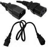 WowObjects IEC 320 C14 Male To C13 Female Power Cord Cable For PDU UPS 1M IEC Power Extension Cable Cord IEC C14 To IEC C13 Black