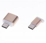 WowObjects Micro USB To USB C Type C Data Charging Adapter+Type C To USB OTG Adapter Converter With Key Ring