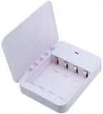 WowObjects Mini Portable White Color Battery Emergency Bank Charger 4xAA USB Power Interface For IPhone6 Samsung White