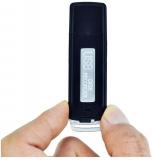 WowObjects Mini USB Pen 8GB Key Chain Digital Audio Voice Recorder 384KBPS One Touch Recording 70hours Recording Black