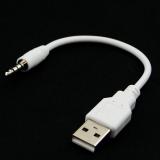 WowObjects New White AUX Audio 3.5mm Plug Jack To USB 2.0 Female Adapter Connecter Cord Adapter Cable For IPod Car MP3 For Phone