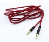 WowObjects Premium Red Gold Tipped Aux Cable Stereo Audio 3.5mm Input Cord Male To Male For Iphone Phone Mp3 Mp4 Latop Pc Ipad Pad