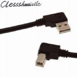 WowObjects Right Angled USB 2.0 A Male To USB B Male Type B BM Printer Scanner 90 Degree Cable 50cm /100cm 0.5m 1m BM Angled Cable