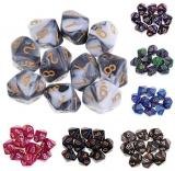 10pcs Set 10 Sided Dice D10 Polyhedral Dice Board Games DnD RPG With Bag