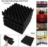 4 Pack Soundproofing Egg Foam Acoustic Absorption Panel Tiles Studio 30x30x6cm