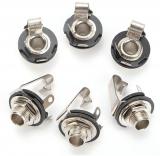 6pcs/Set Metal Electric Guitar Socket Switchcraft Input Output Jack Socket Replacement Parts For Electric Guitar Pickup