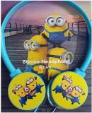 Bingo Minions Kids Wire Headphone 3.5mm Jack On Ear Wired With Mic Headphones/Earphones