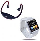 Captcha Bluetooth U8 Smartwatch With Wireless Sporty MP3 Players Red.1stSporty+Black.U8Smartwatch