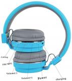 Galaxy Touch SH 12 Over Ear Wireless With Mic Headphones/Earphones Blue Color