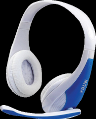 Intex CRUSH Over Ear Wired With Mic Headphone Blue