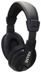 Intex Over Ear Wired Headphones With Mic Black