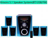 Krisons Polo Blue 5.1 Bluetooth Multimedia Sound Box Wooden Speaker System For Home/Theatre Use