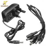 UK Plug AC 100 240V DC 9V 500mA Guitar Effects Pedal Board Power Supply Adapter & 5 Way Daisy Chain Cable