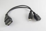 WowObjects 1pcs Micro USB Host OTG Cable + USB Power 14.5cm