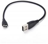 WowObjects 27cm Black USB Power Charger Charging Cable Cord For Fitbit Charge HR Wristband Bracelet