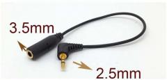 WowObjects Gold planted 2.5mm Male to 3.5mm Female Adapter Cable Stereo Audio AUX Cord